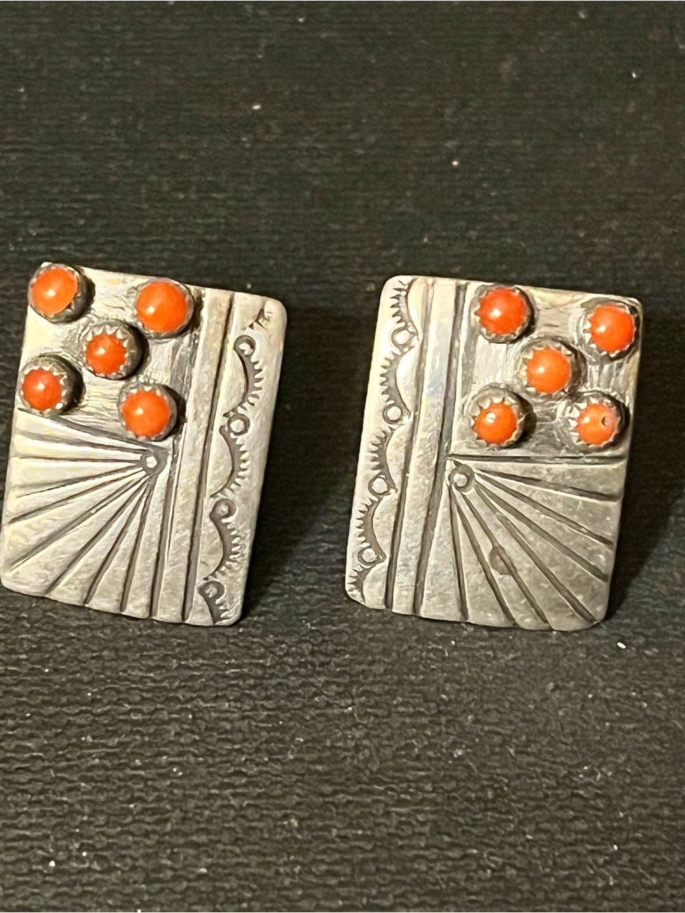 Native American Sterling silver and coral earrings?